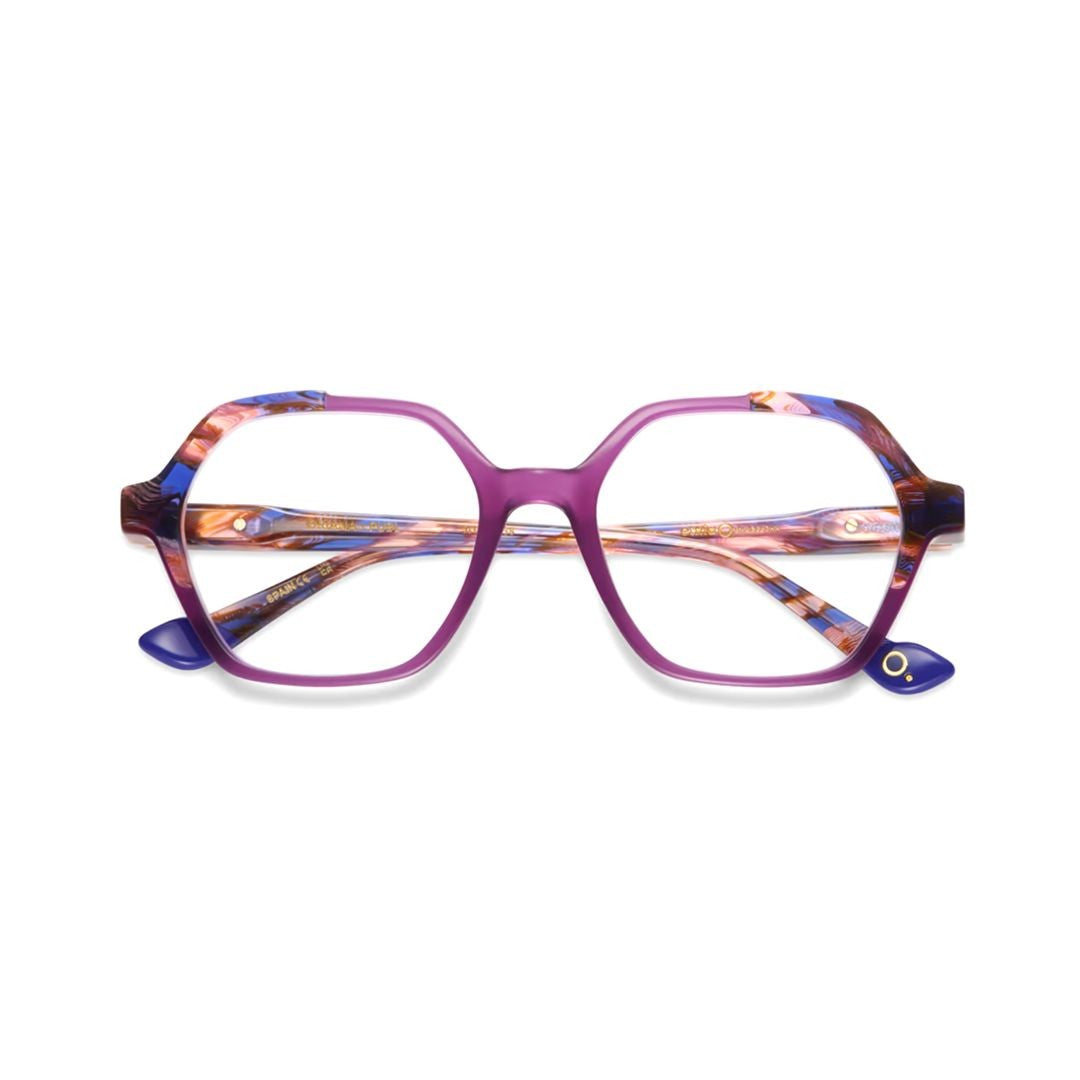 Etnia Barcelona Oriana Geometric Frame Sunglasses With Glossy Purple Acetate Finish