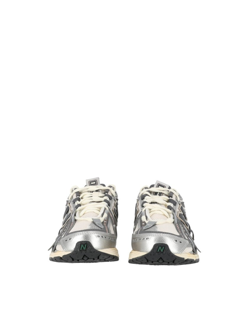 New Balance Silver Metallic Synthetic-Mesh Sneakers