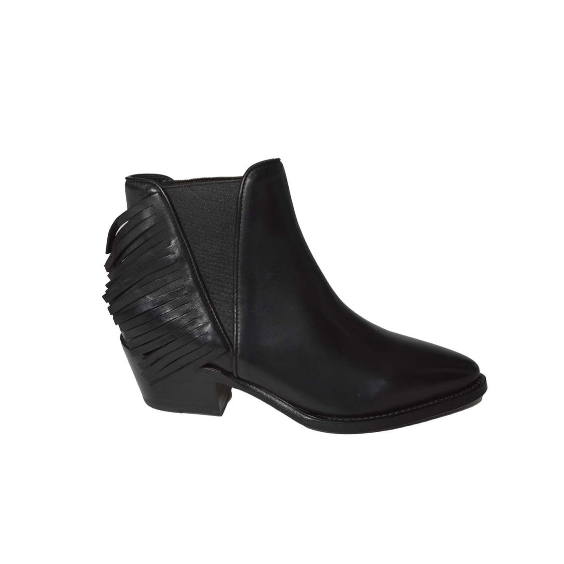 Damy Low-Cut Texan-Style Ankle Boots With Fringe Detailing
