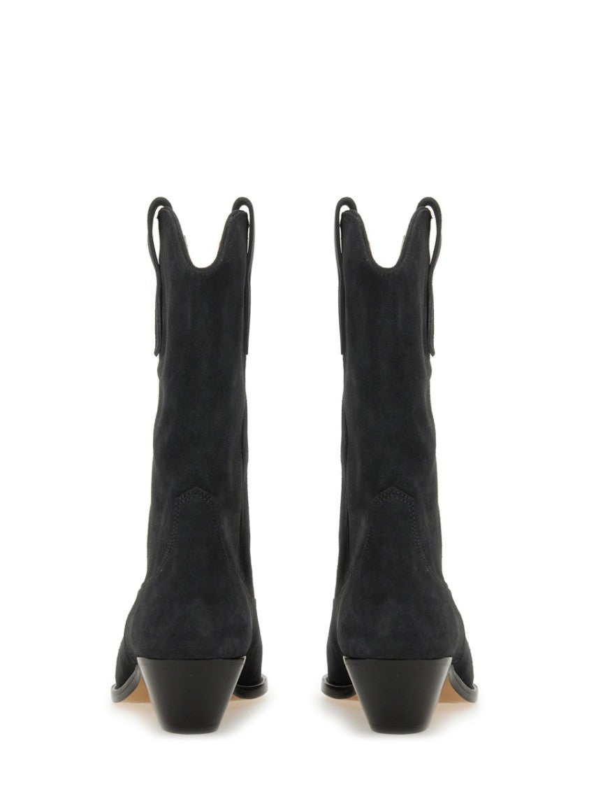 Isabel Marant Duerto Pointed-Toe Calf Suede Mid-Calf Boots