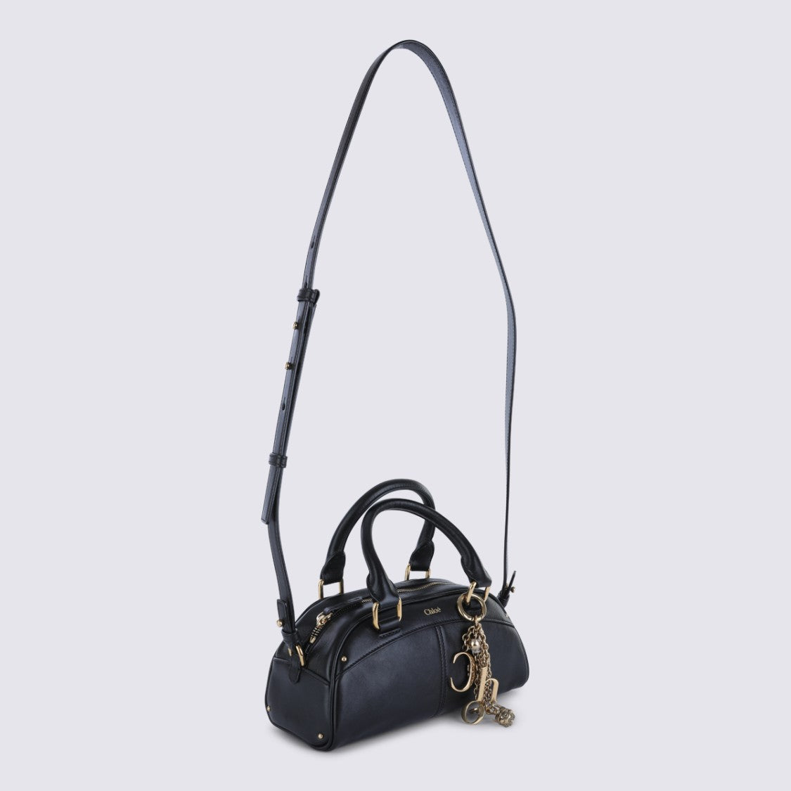 Chloé Black Leather Chloé Bowling Top Handle Bag