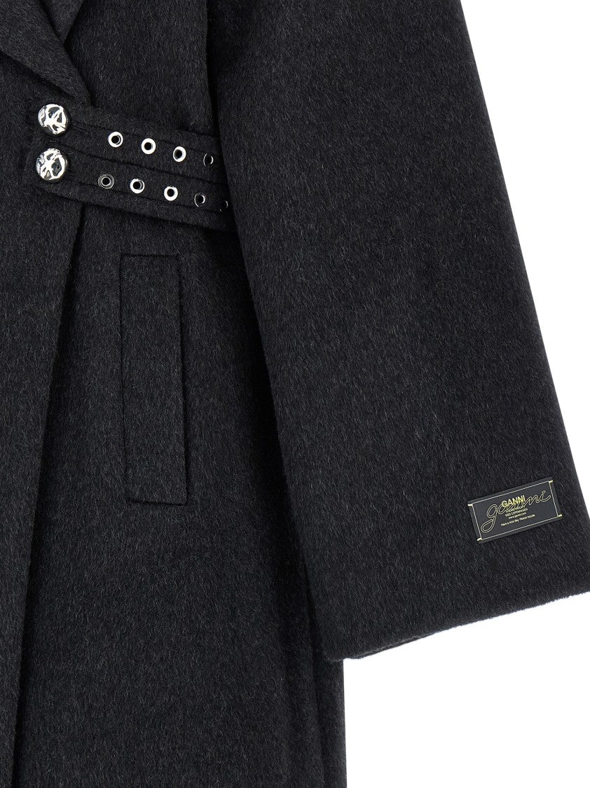 Ganni Double-Breasted Wool Coat