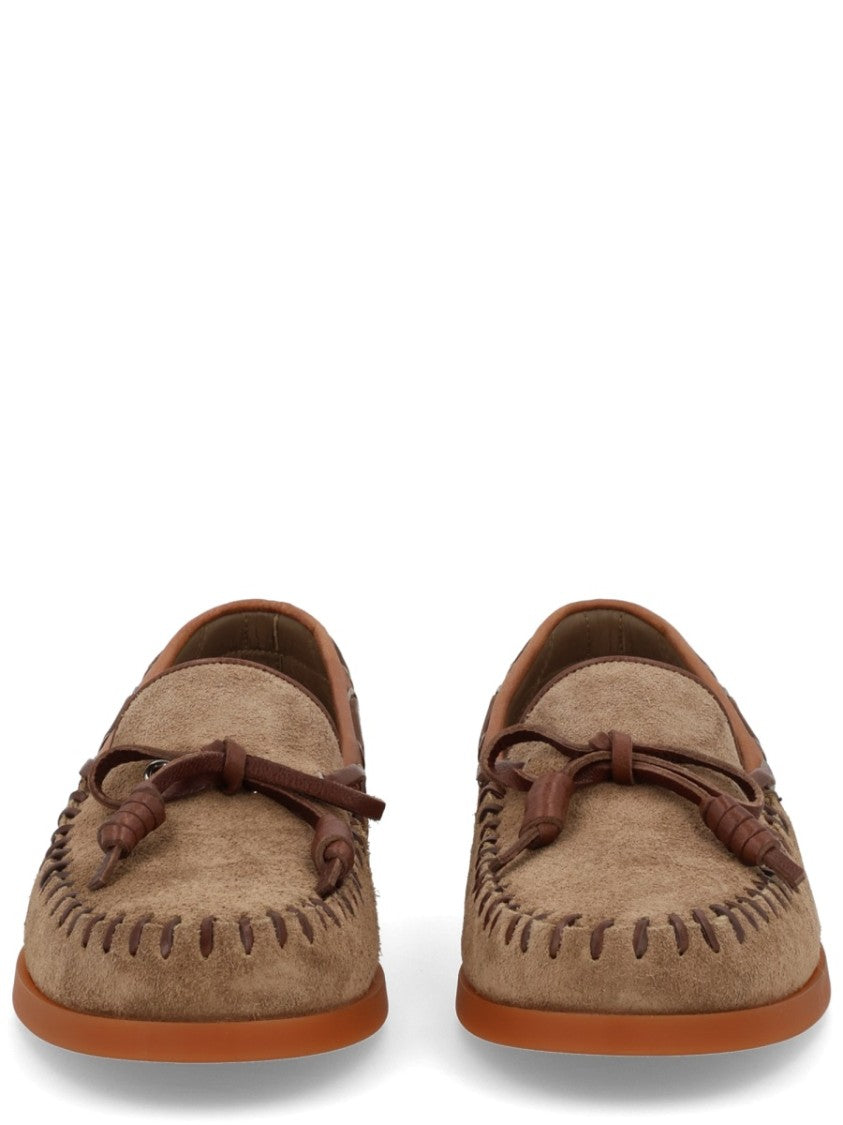 Valentino Garavani Brown Suede Palm Avenue Loafers