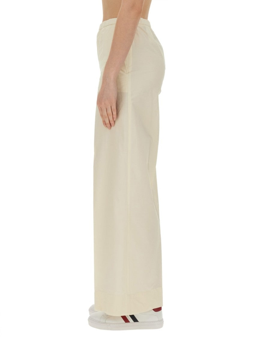 Moncler Cotton Poplin Pants With Straight Leg Silhouette