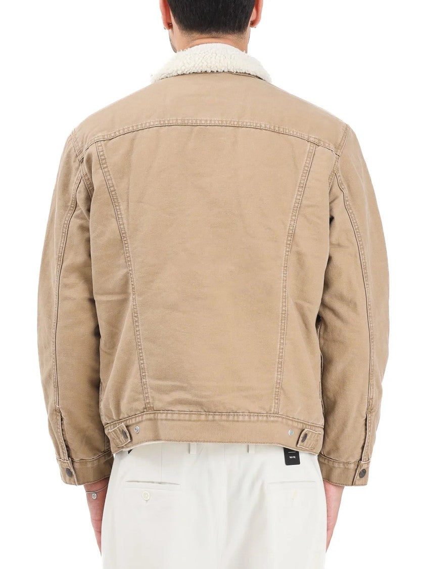 Levi's Beige Shearling-Lined Cotton Denim Jacket