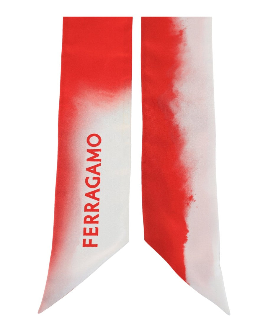 Ferragamo Tie-Dye Silk Bandeau With Asymmetrical Cut Ends