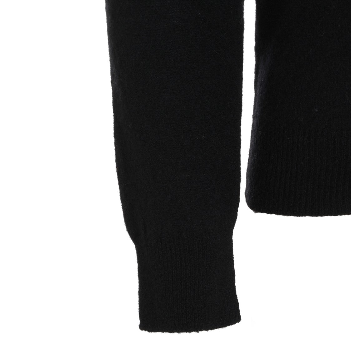 Altea V-Neck Wool Knit Sweater With Ribbed Accents