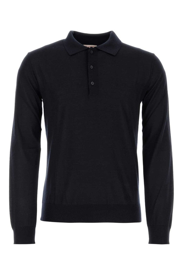 Valentino Garavani Midnight Blue Cashmere Blend Polo Shirt