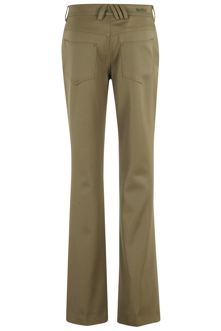 The Attico Tailored Army Green Pants With Center Zipper