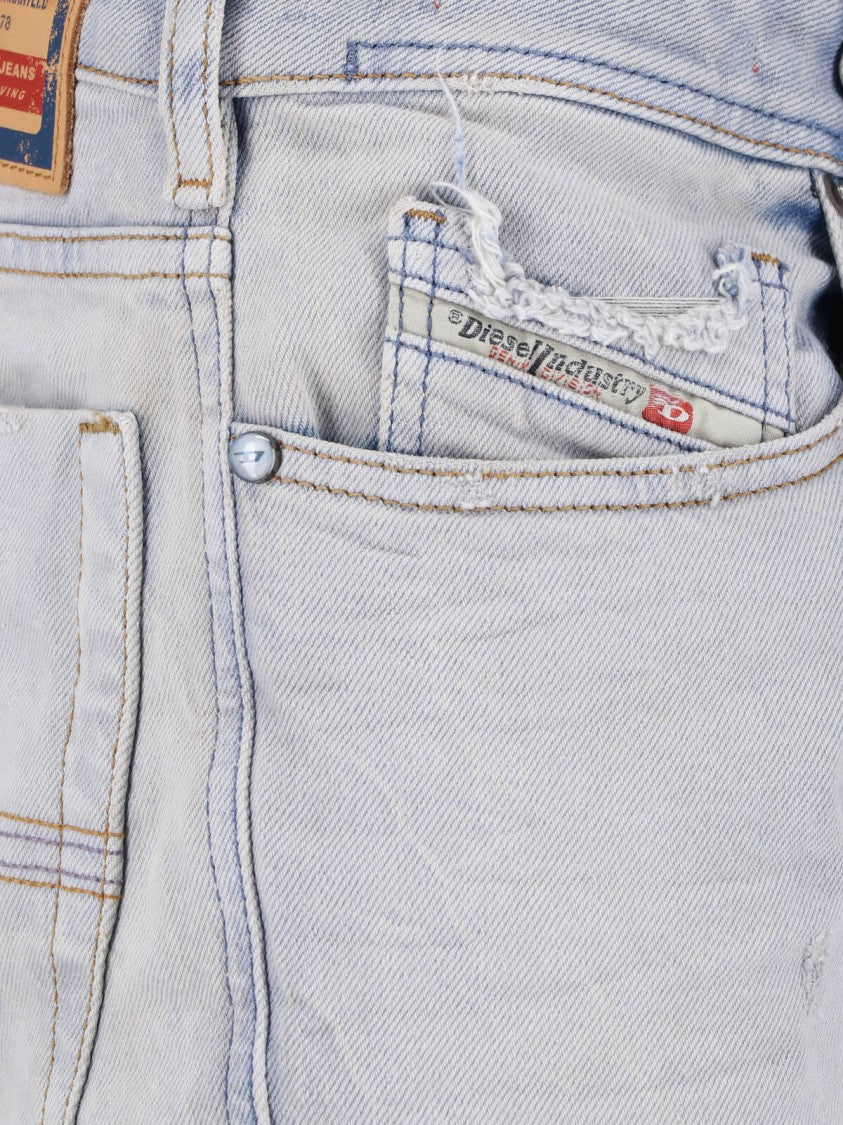 Diesel Light Blue Bootcut Jeans With Five-Pocket Design