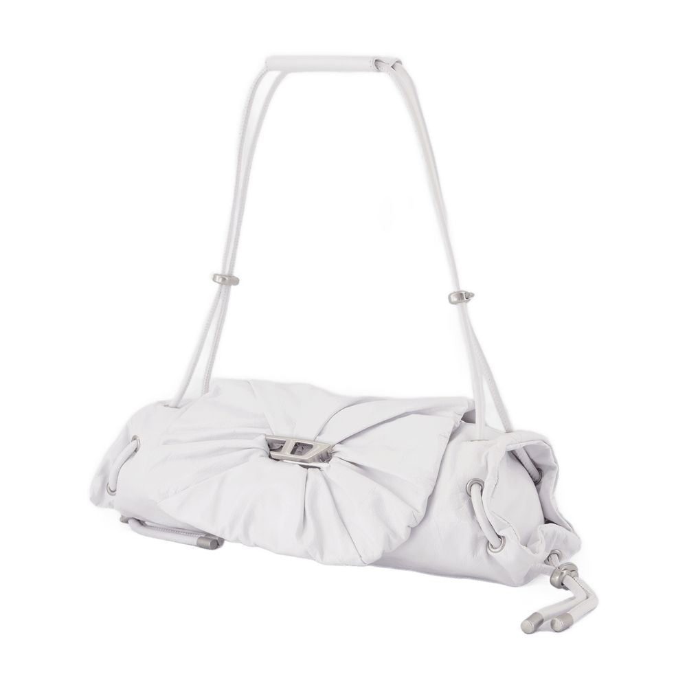 Diesel Scrunch D Small Shoulder Bag - Leather - White