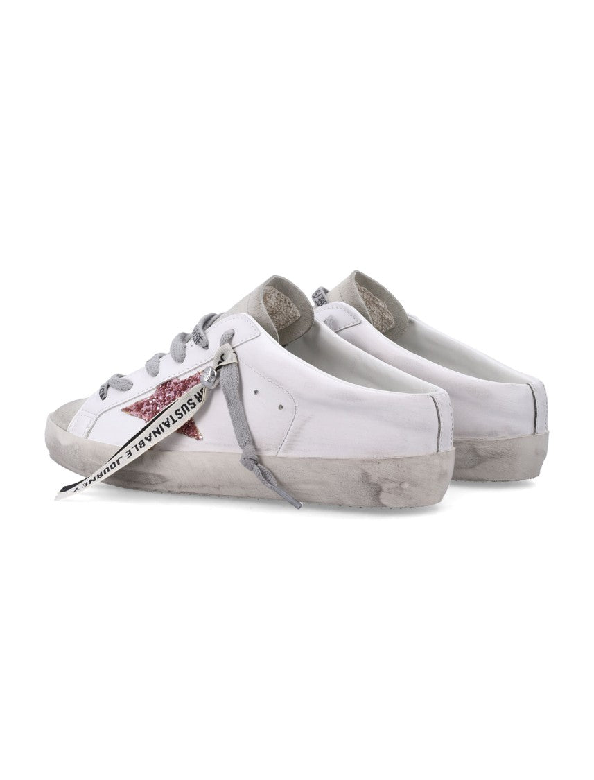 Golden Goose Distressed Slip-On Sneakers With Glittery Star Detail