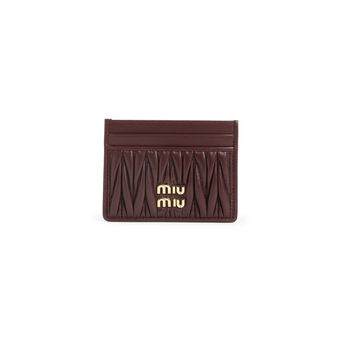 Miu Miu Bordeaux Lamb Leather Cardholder