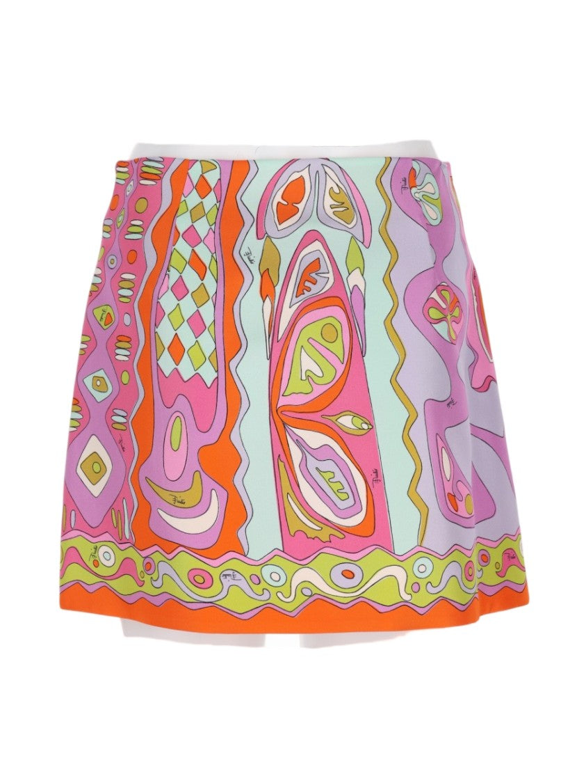 Pucci Multicolour Abstract Pattern Mini Silk Skirt