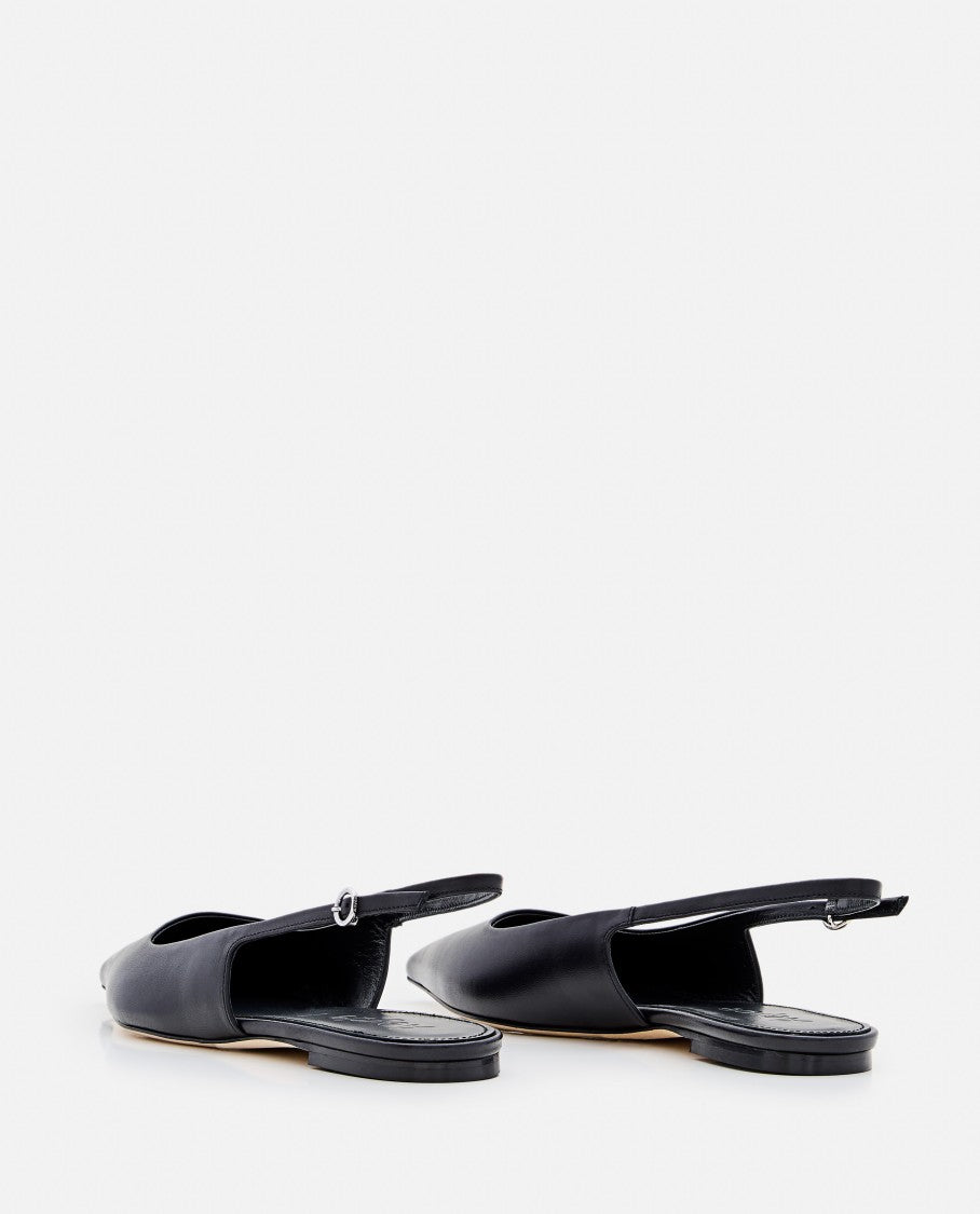 Aeydē Black Fedora Slingback Flats