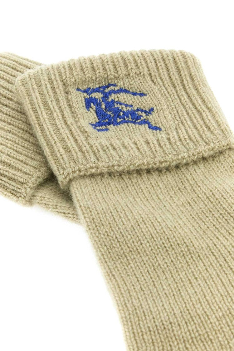 Burberry Khaki Cashmere Blend Gloves