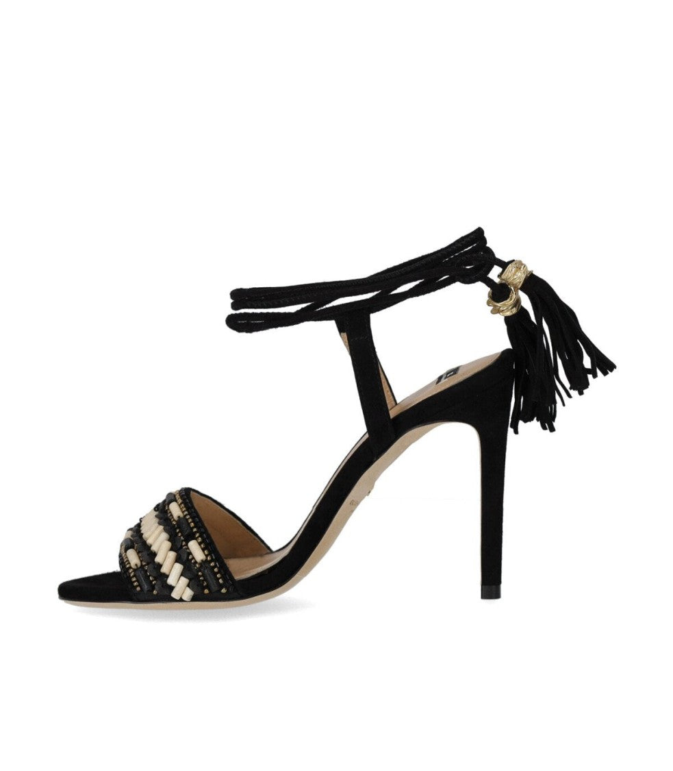 Elisabetta Franchi Red Carpet Black Heeled Sandal
