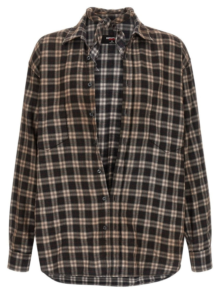 Dsquared2 “Dean Vintage” Check Shirt – Brown