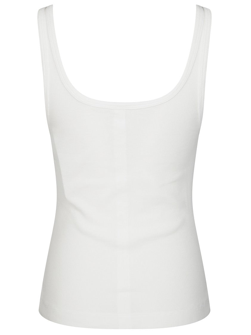 Mm6 By Maison Margiela Fitted Ribbed Tank Top With Scoop Neckline