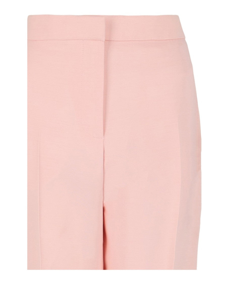 Alexander Mcqueen Mid Rise Straight Leg Trousers With Deep Creases