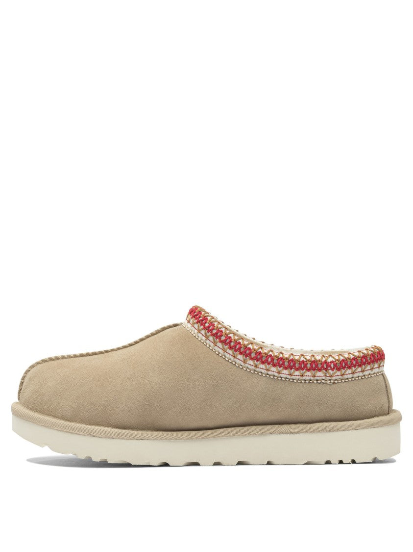 Ugg Beige Suede Loafers With Plush Lining And Textured Outsole
