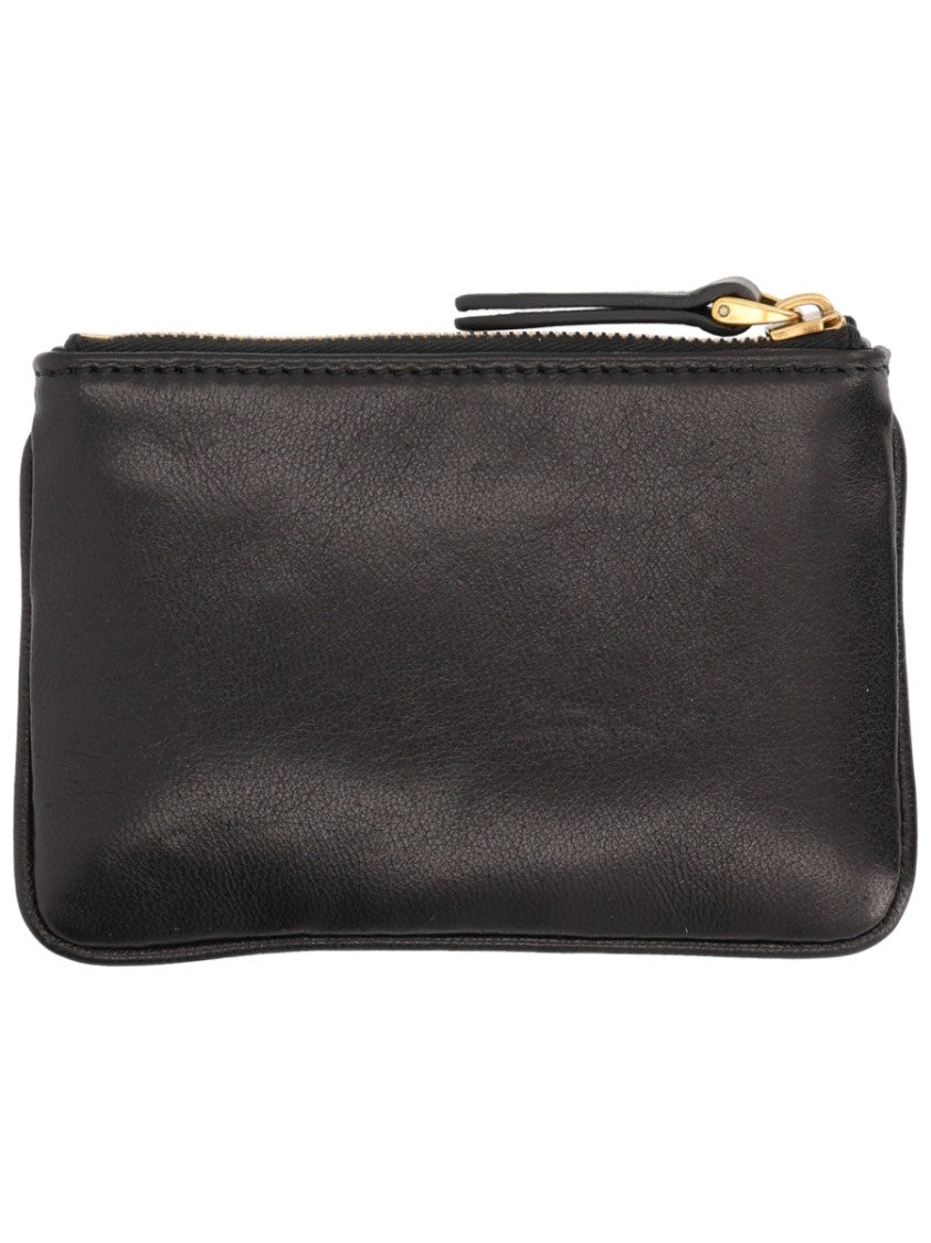 Valentino Garavani Black Stitched V Leather Wallet