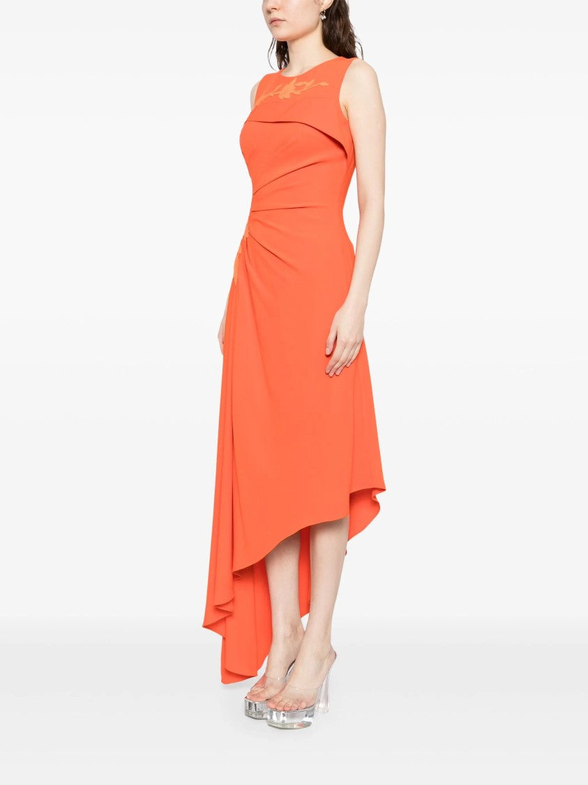 Saiid Kobeisy Crepe, High-Low Dress With Matching Embroidery