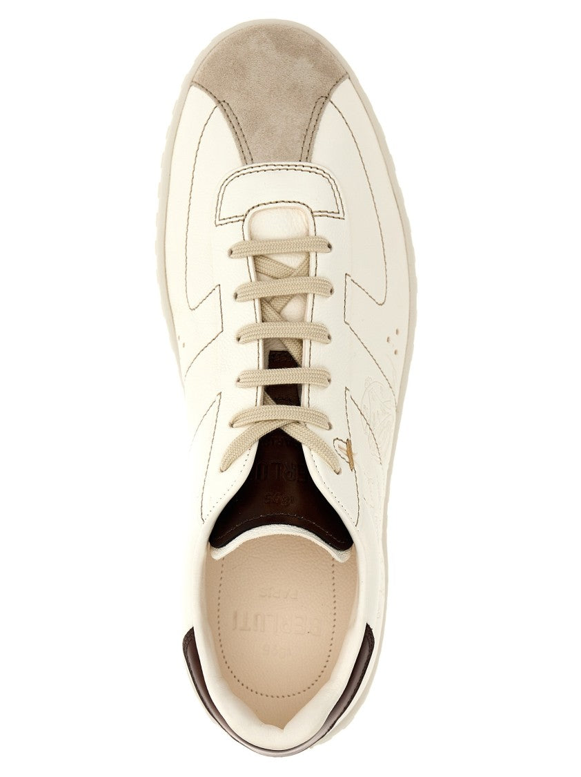 Berluti Embossed Leather Sneakers With Suede Accents