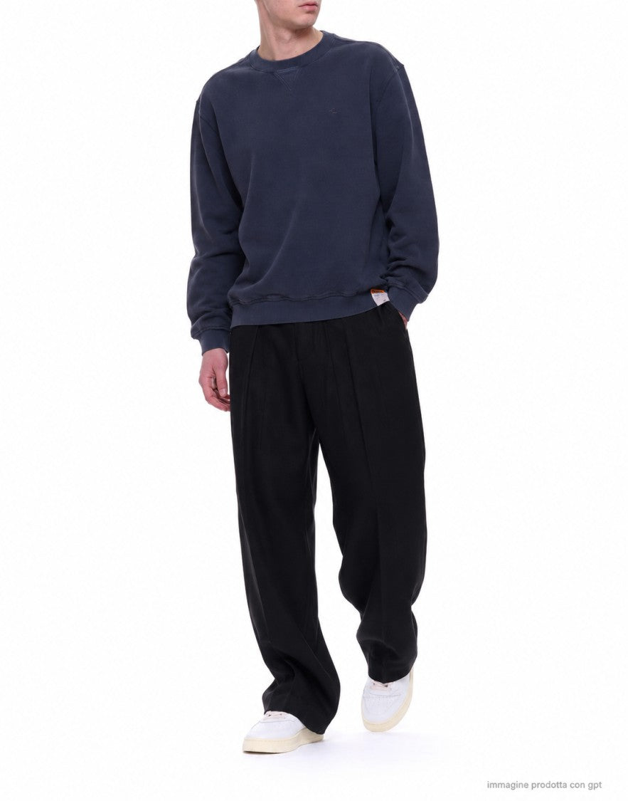 Nine In The Morning Black Damiano Carrot Linen Blend Trousers