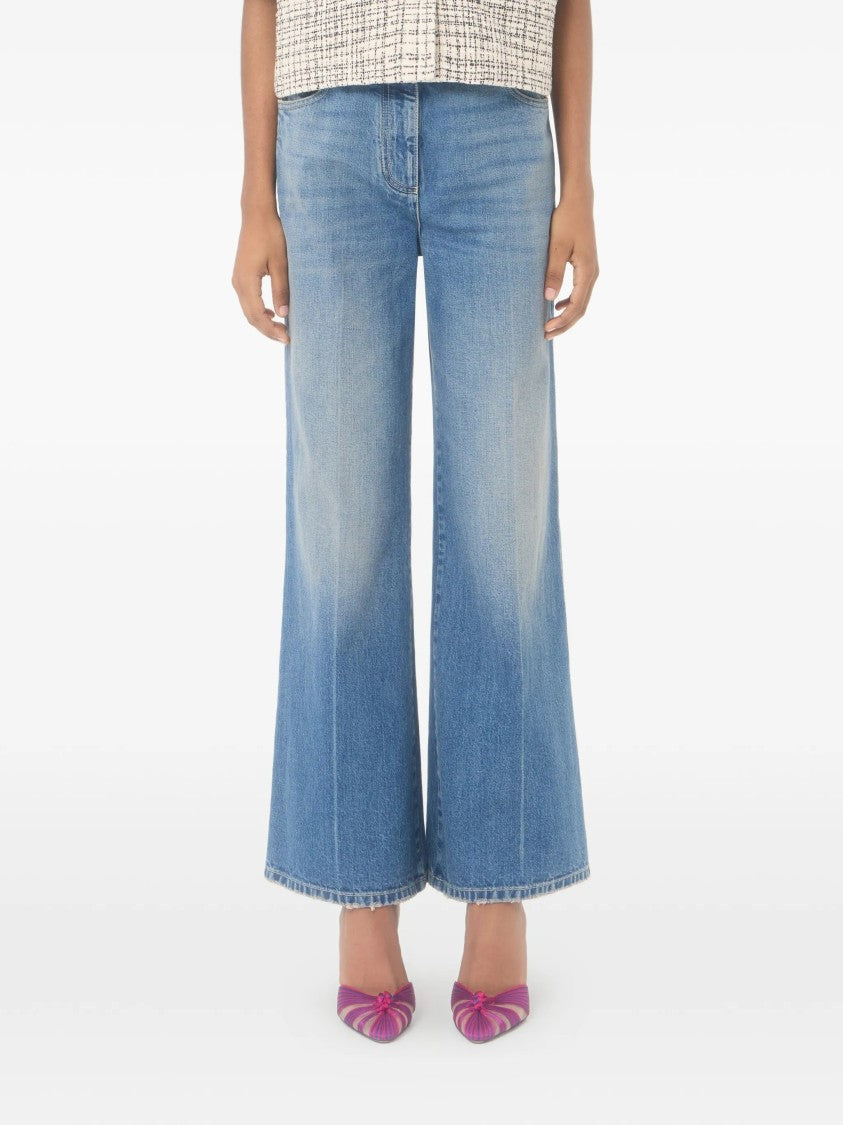 Valentino Denim 5 Tasche Wide Leg Pants