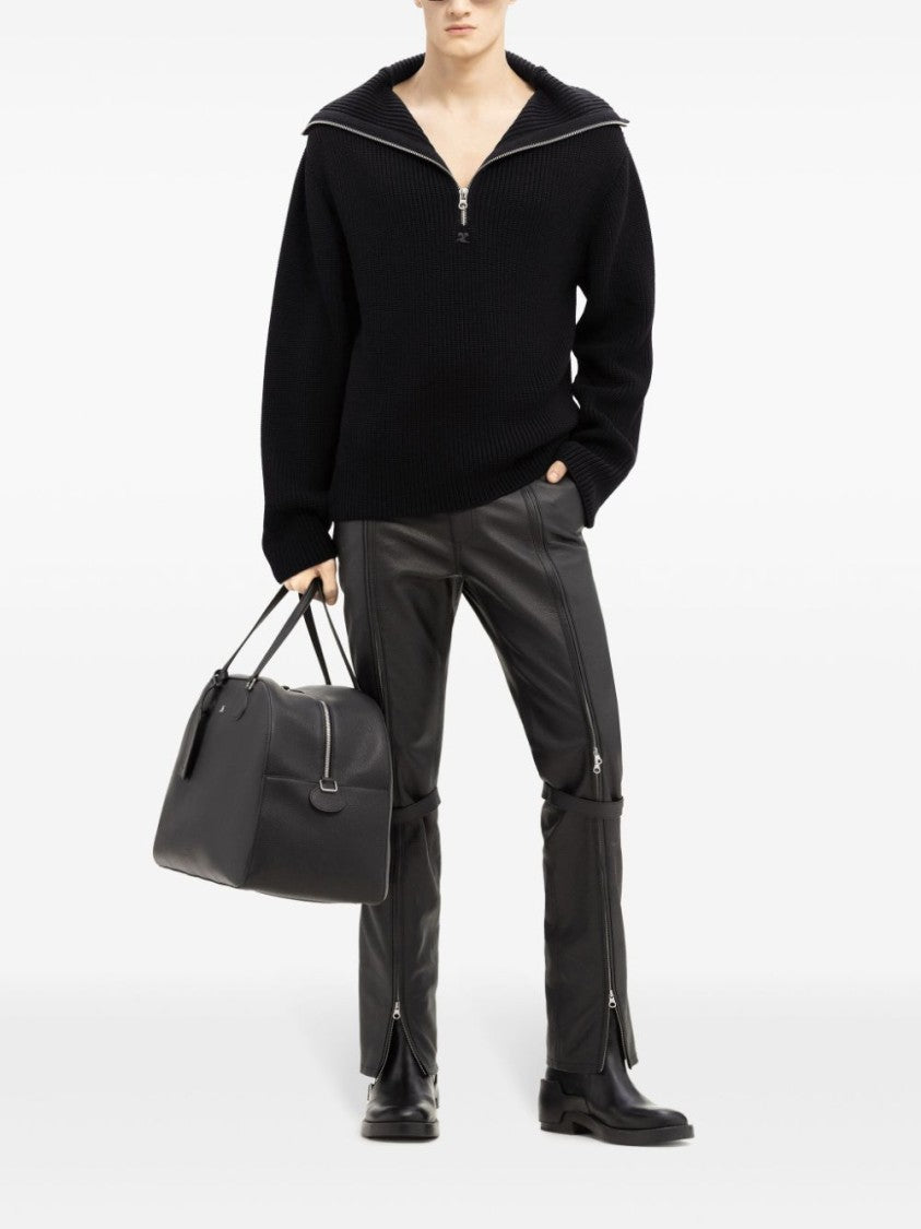 Courrèges Fine Ribbed Knit Sweater