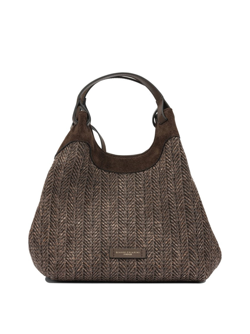 Gianni Chiarini Spacious Textured Shoulder Bag With Suede Accents