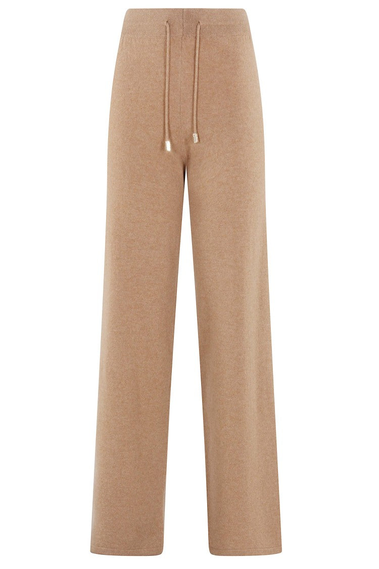 Malo Wide-Leg Cashmere Pants With Elastic Waistband
