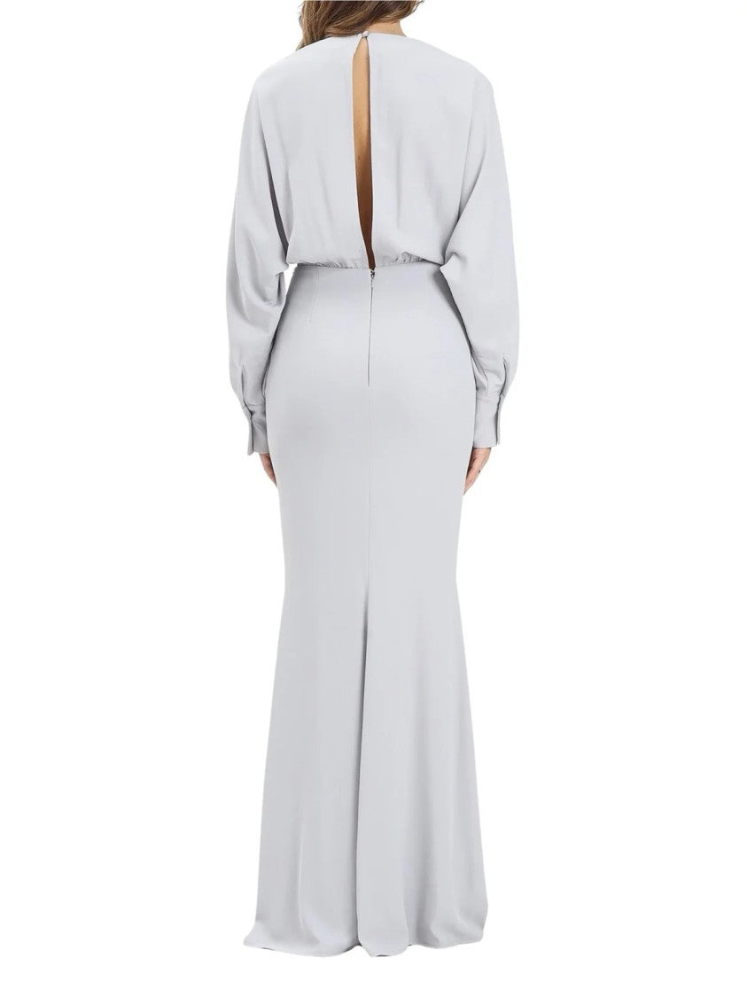 Alma Sanchez Long Dress With Batwing Sleeves And Back Slit