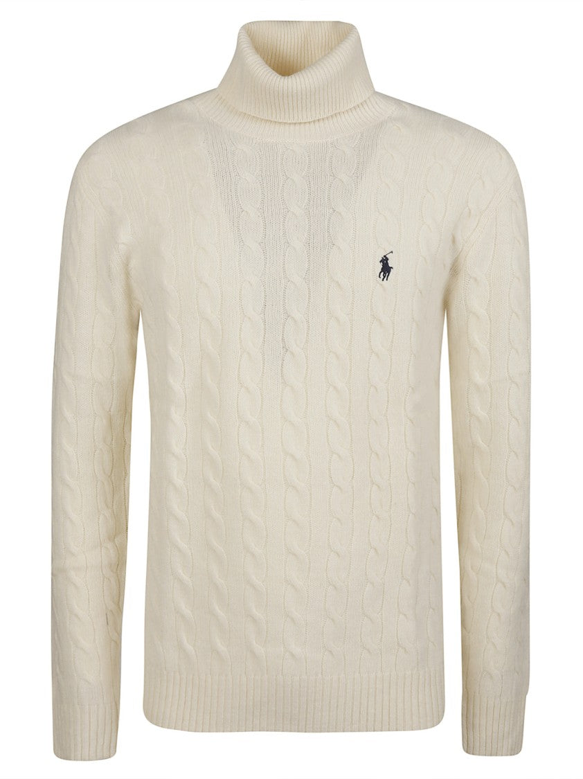 Polo Ralph Lauren Cable Knit Wool-Cashmere Turtleneck Sweater