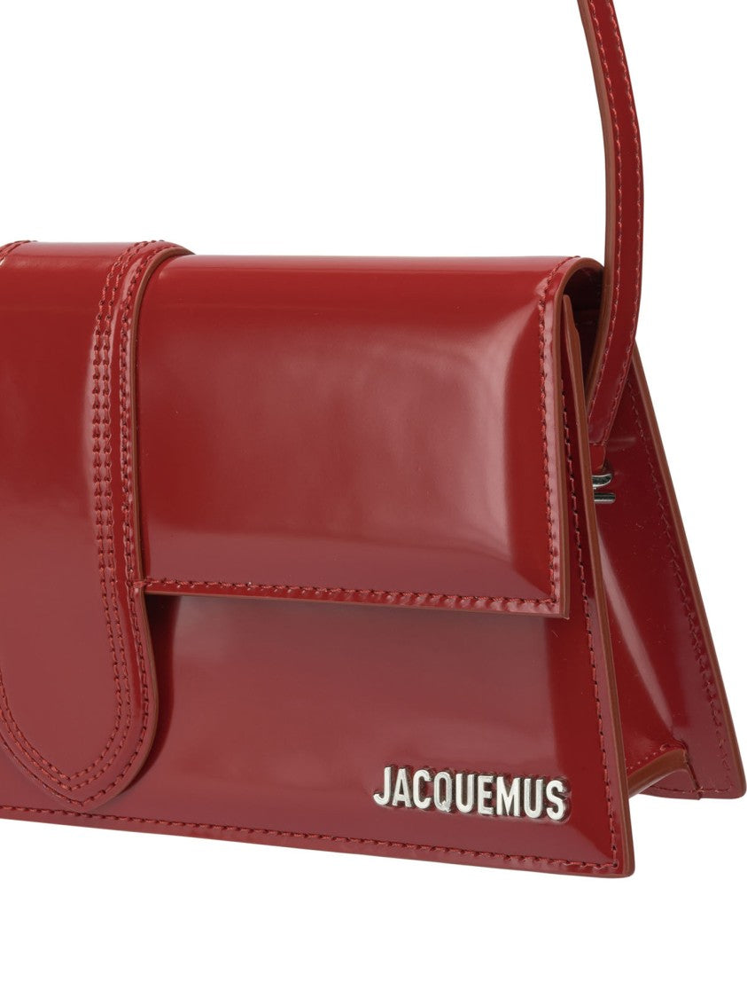Jacquemus Glossy Structured Red Shoulder Bag With Design