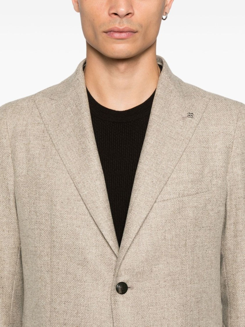 Tagliatore Tailored Tortora Jacket With Cashmere Blend