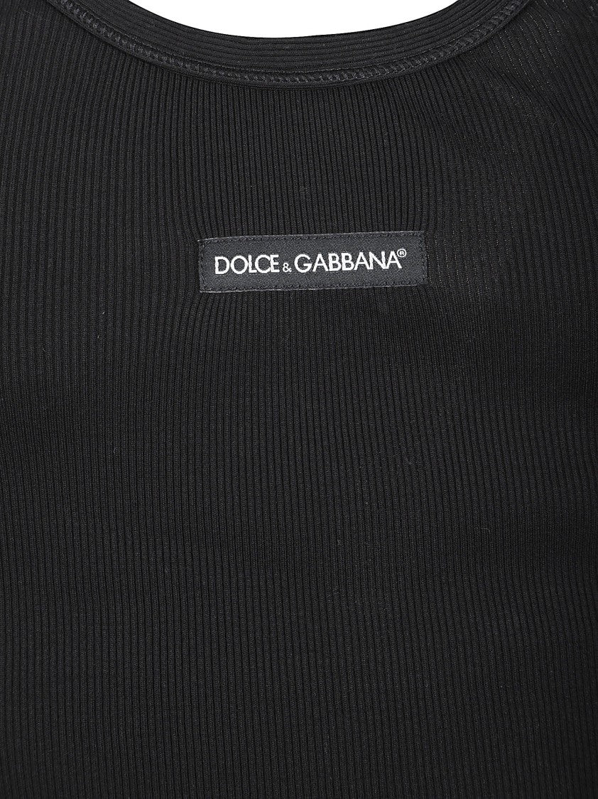 Dolce & Gabbana Fitted Ribbed Tank Top With Scoop Neckline