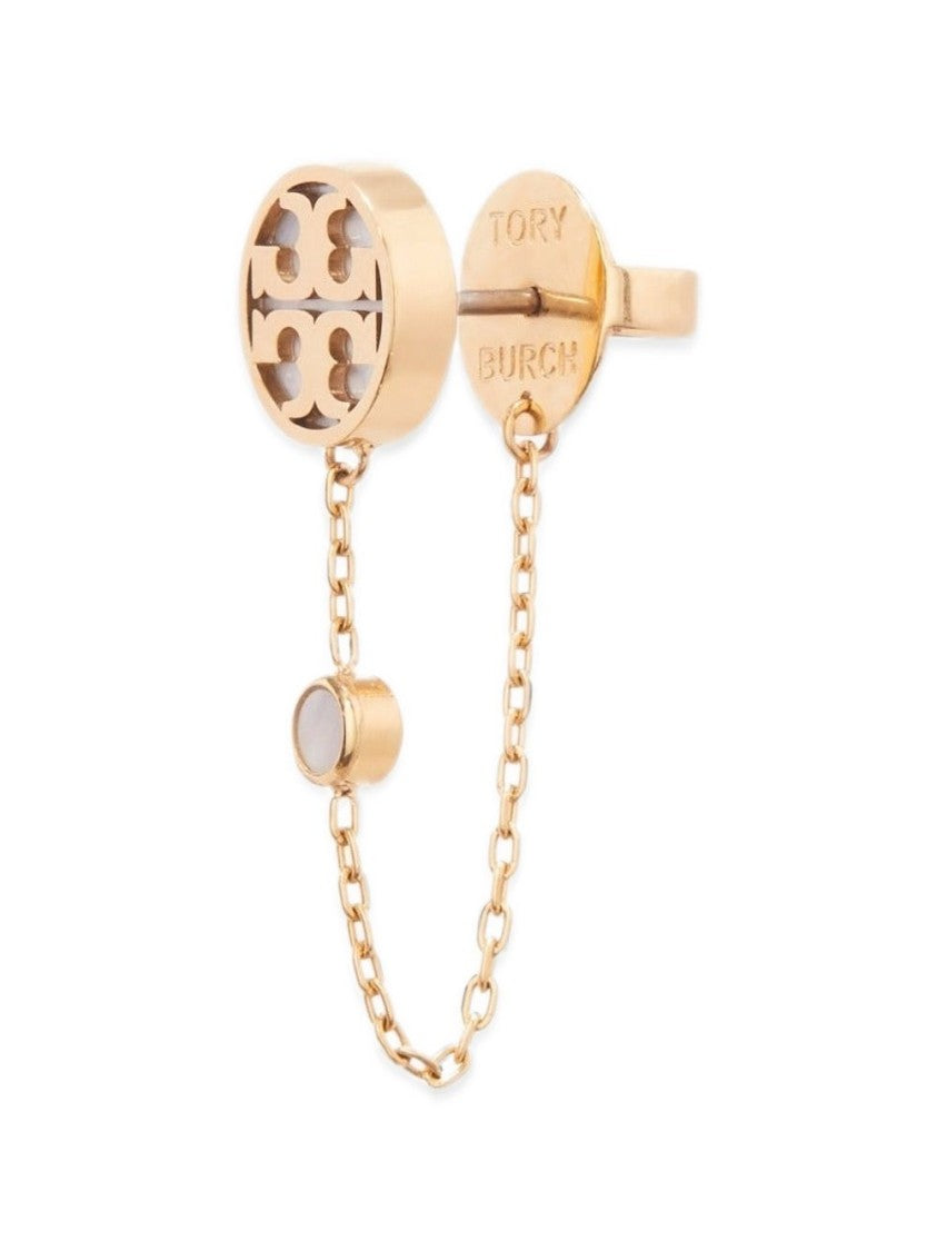 Tory Burch Gold-Tone Cut-Out Delicate Chain Earrings