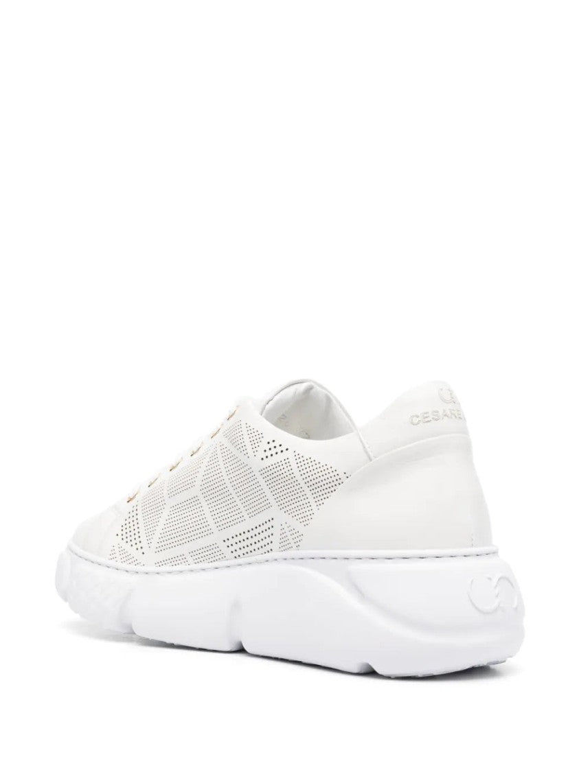Casadei Perforated Leather Sneakers With Chunky Sole