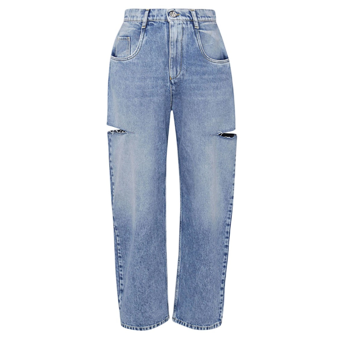 Maison Margiela Relaxed Straight-Leg Jeans With Distressed Cut-Out Details
