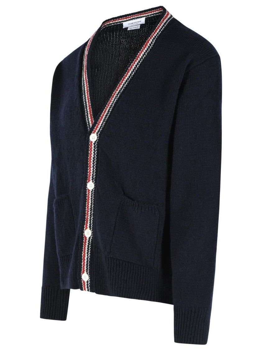 Thom Browne 'Hector' Cardigan In Navy Wool And Mohair Blend
