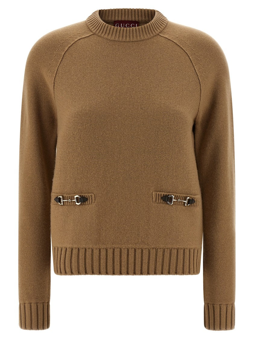 Gucci Crew Neck Wool-Cashmere Blend Sweater