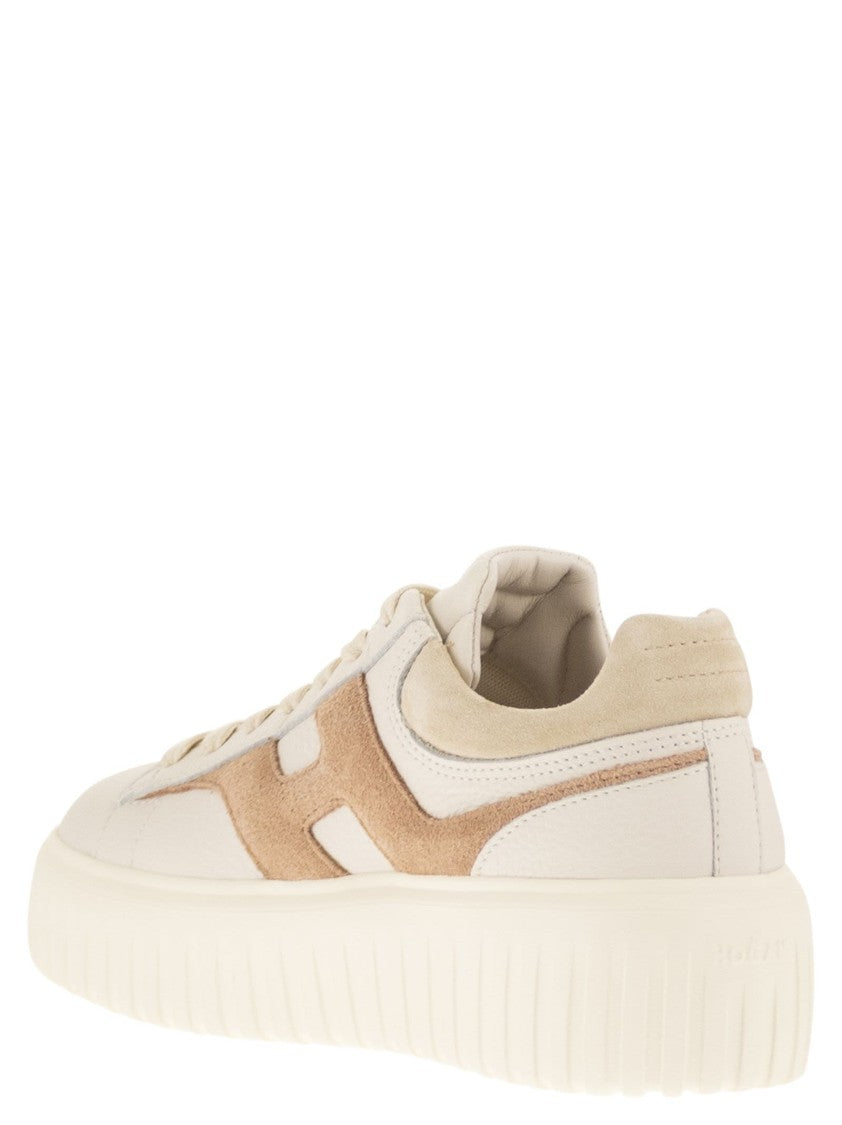 Hogan H-Stripes Leather And Suede Trainers With Extra-Light Sole