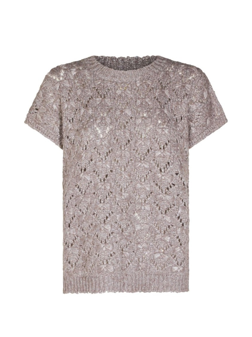 Fabiana Filippi Open-Knit Floral Motifs Sweater