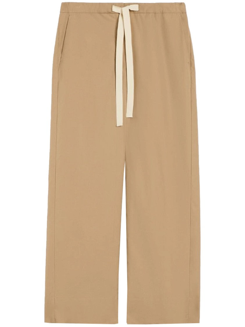 Max Mara Beige Argento Wide-Leg High-Waist Pants