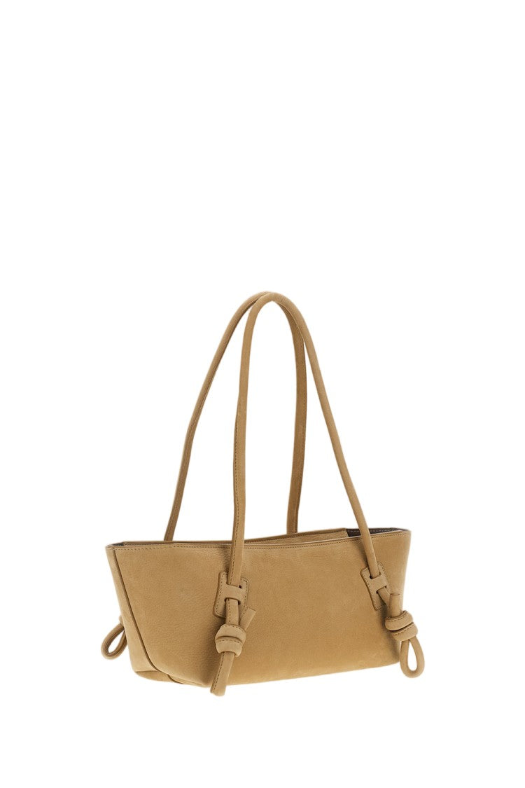 Hereu Suede Calfskin Leather Bag With Knotted Handles