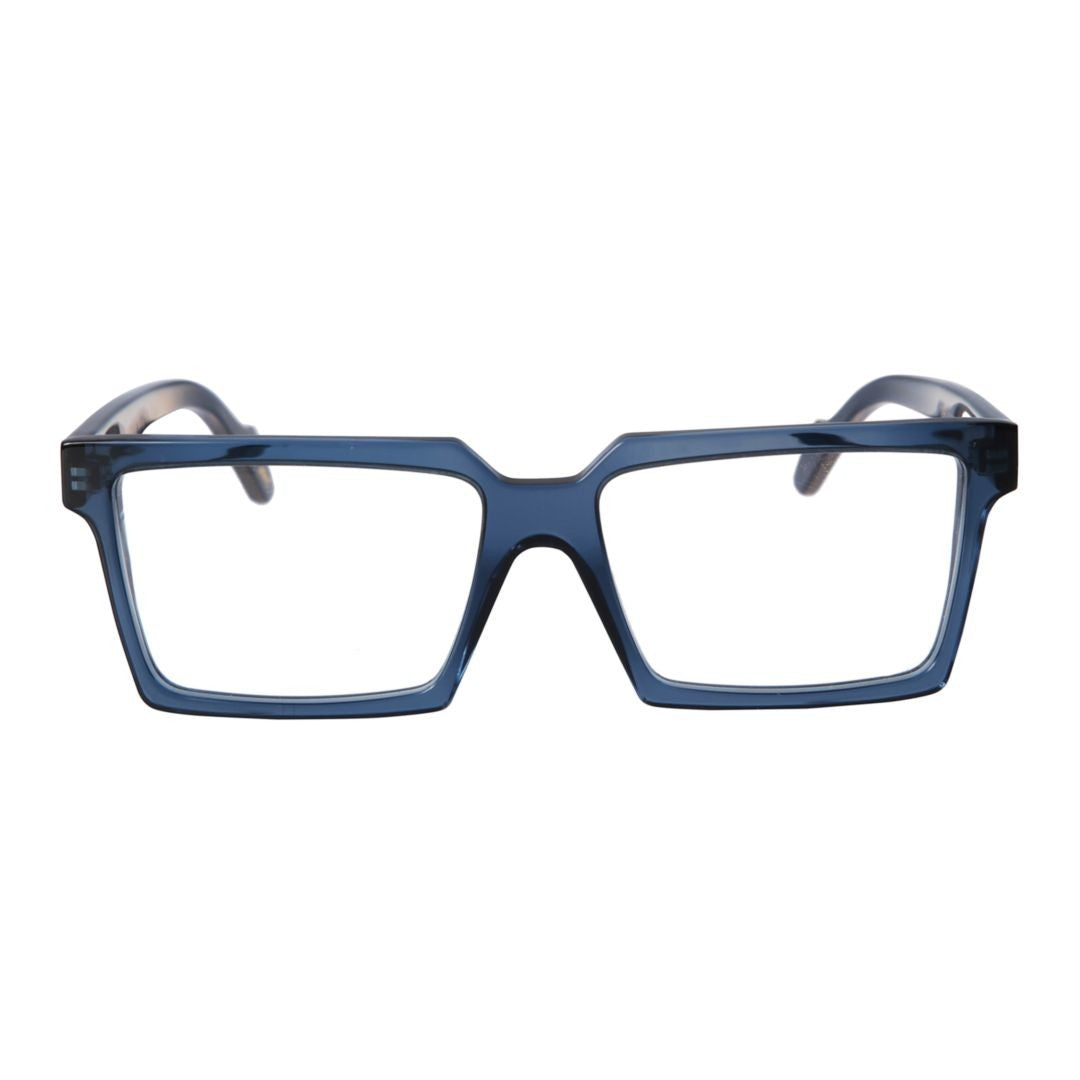 Kador Blue Pierre Translucent Oversized Square Eyeglasses