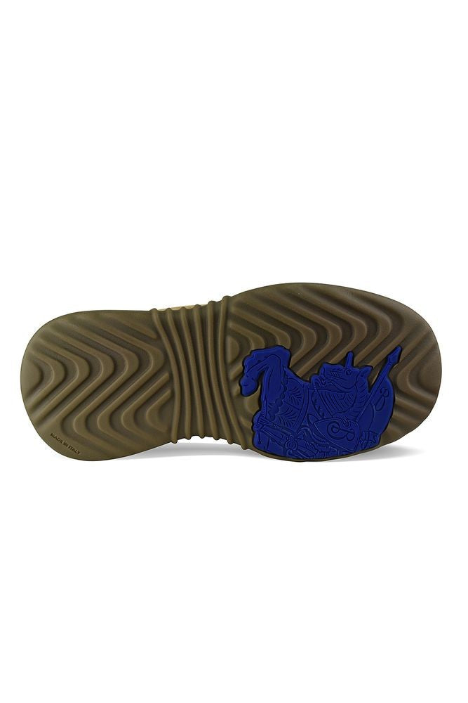 Burberry Beige Suede Boots With Embossed Logo