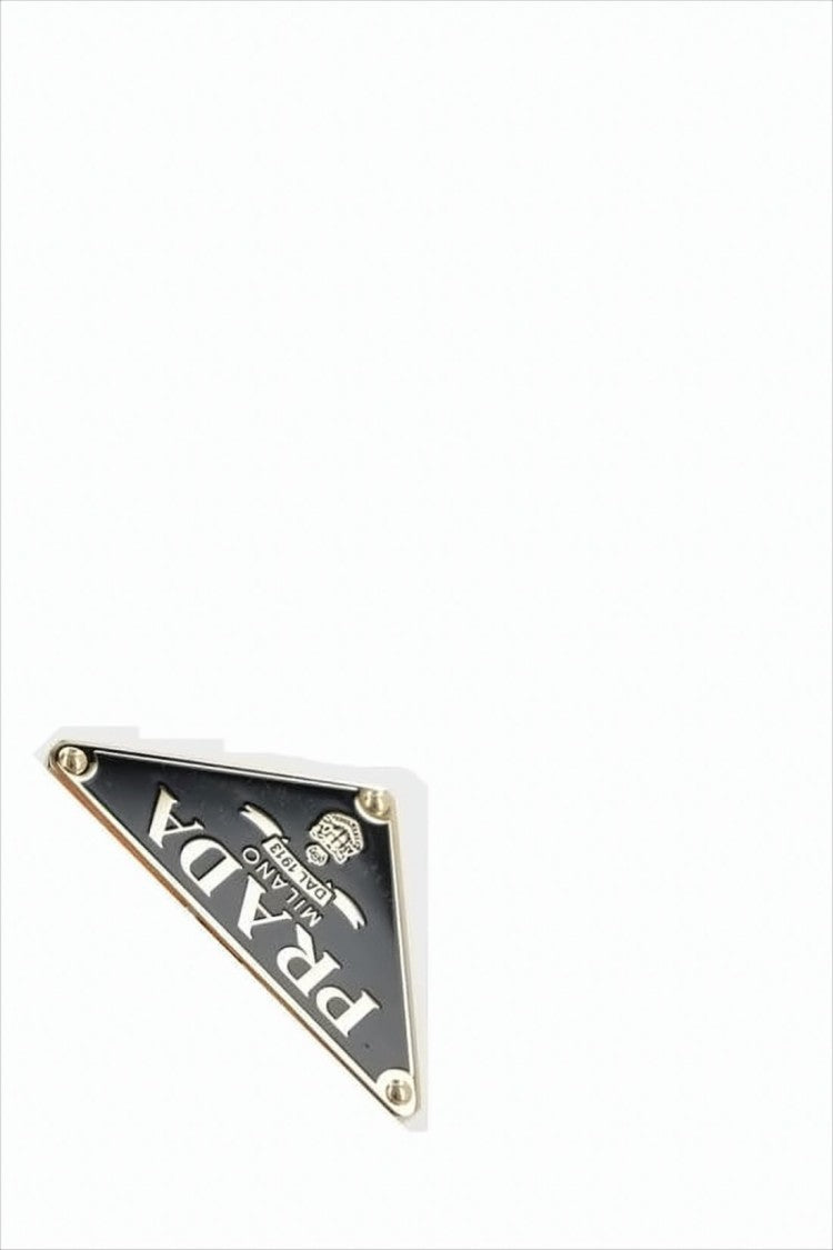 Prada Polished Gold-Tone Metal Keyring With Triangular Charm